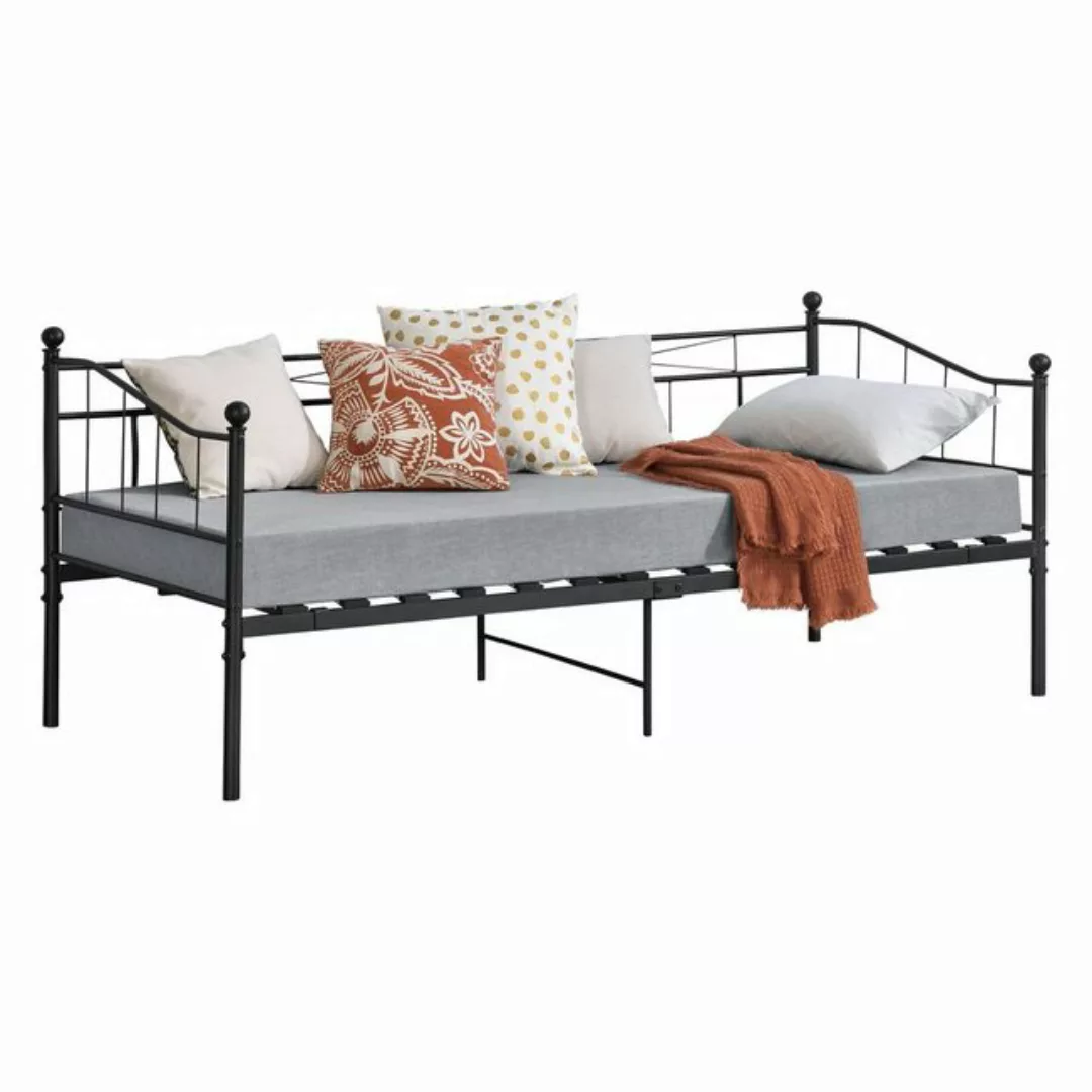 en.casa Metallbett, »Arjeplog« Tagesbett Bettgestell 90x200cm Schwarz günstig online kaufen