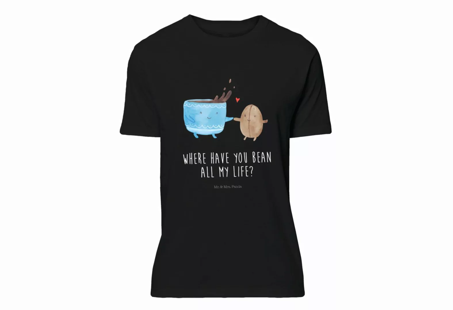 Mr. & Mrs. Panda T-Shirt Kaffee Bohne - Schwarz - Geschenk, Frauen, Shirt, günstig online kaufen