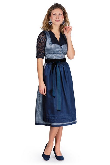 Spieth & Wensky Dirndl Midi Dirndl 2tlg. - DEICH - hellblau/navy günstig online kaufen