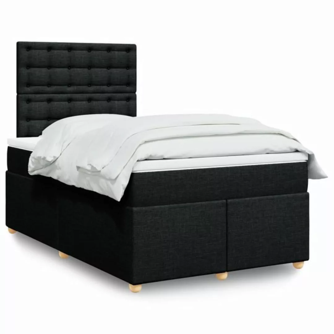 vidaXL Boxspringbett mit Matratze Schwarz 120x200 cm Stoff2102216 günstig online kaufen