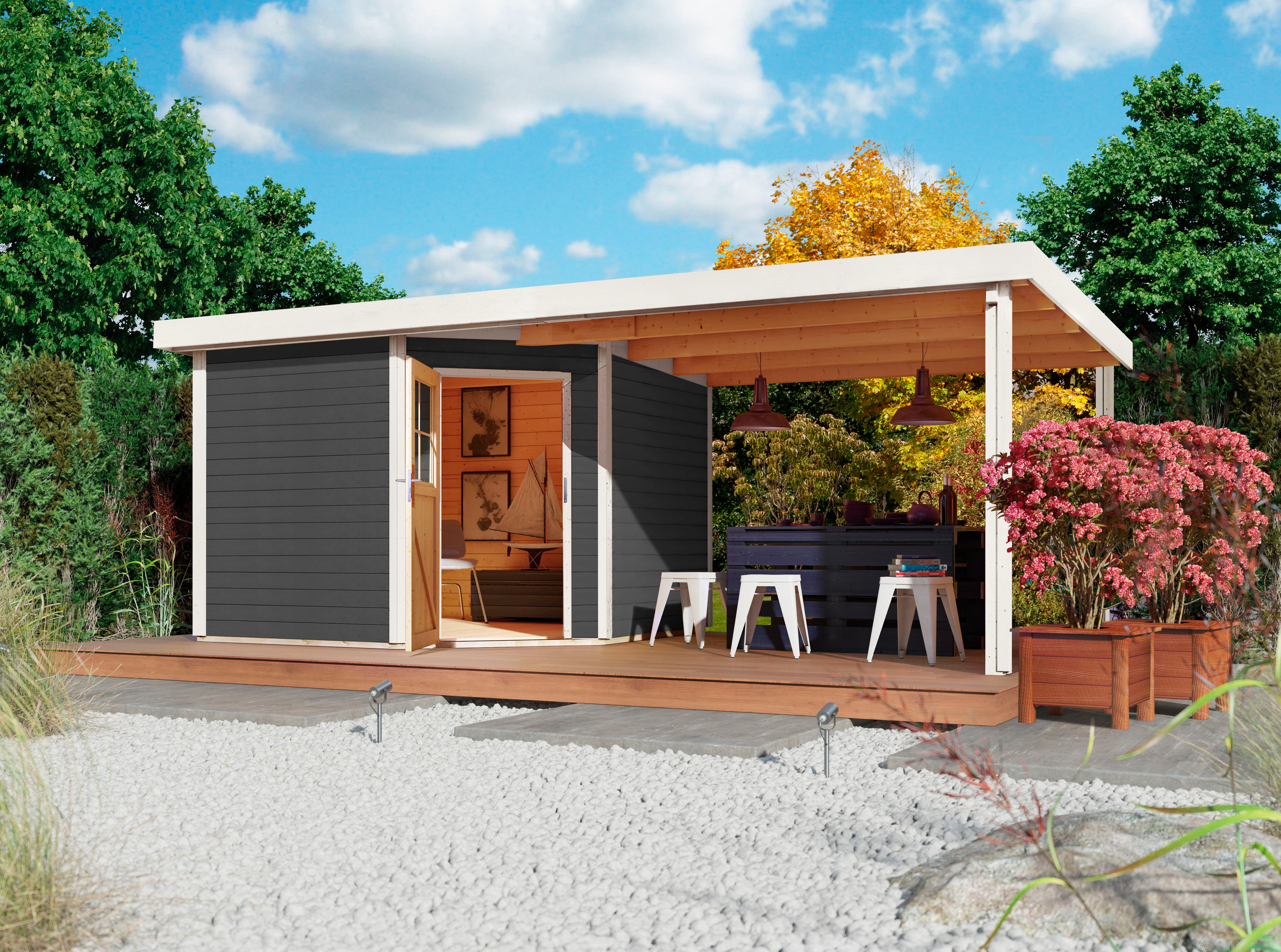 Karibu Gartenhaus "Neusee 3", mit Anbaudach B: 3,2 m günstig online kaufen