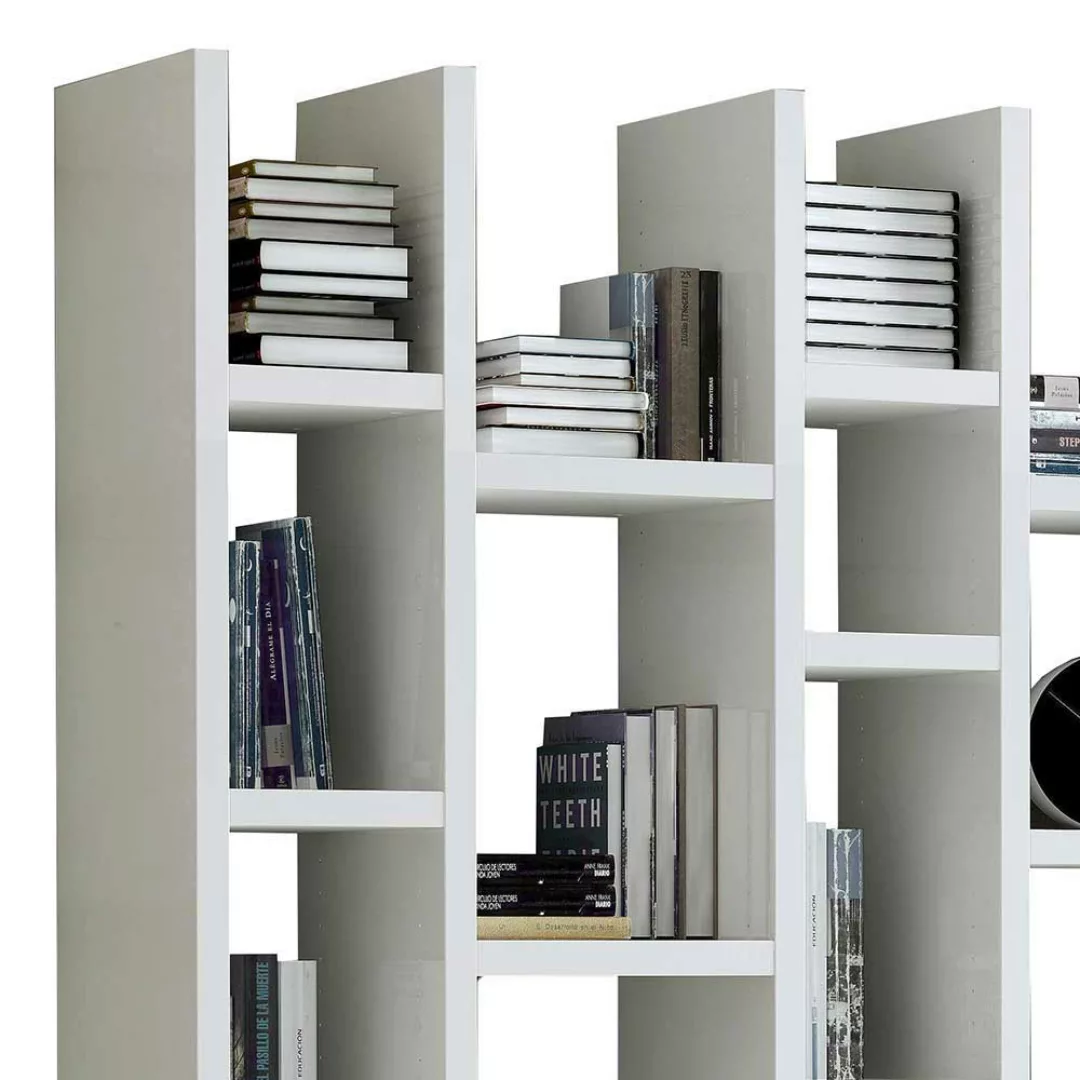 Bücherregal in Hochglanz Weiß 150 cm günstig online kaufen