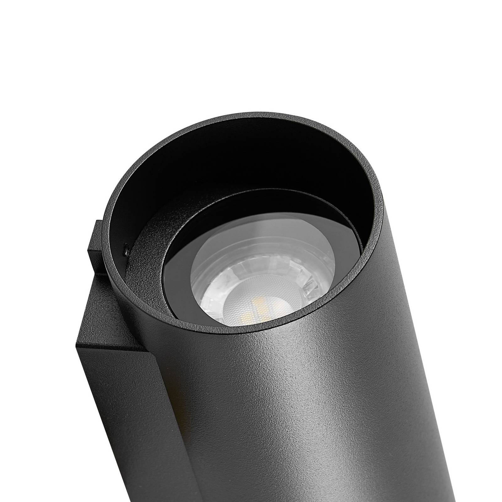 Außenwandlampe CAN, schwarz, 2-flg., Ø 8 cm IP65 Metall GU10 günstig online kaufen