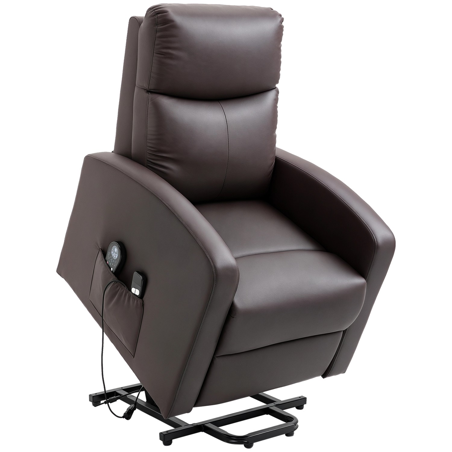 HOMCOM Sessel mit Aufstehhilfe Kunstleder Schaumstoff Braun 72L x 89B x 105 günstig online kaufen