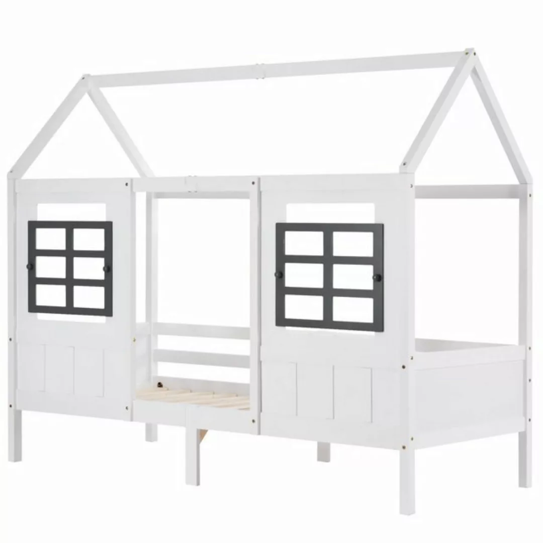 Fangqi Hausbett 200 x 90 cm großes Kinderbett mit 2 Fenstern, Einzelbett in günstig online kaufen