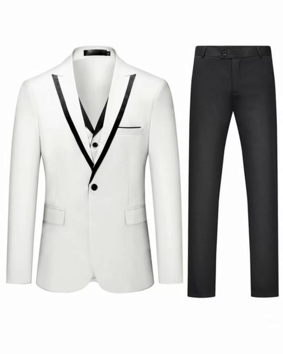 Allthemen Anzug (3 tlg, Sakko & Weste & Hose) Herren Elegante Anzüge mit Sp günstig online kaufen