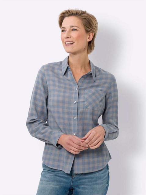 Sieh an! Klassische Bluse Flanellbluse günstig online kaufen