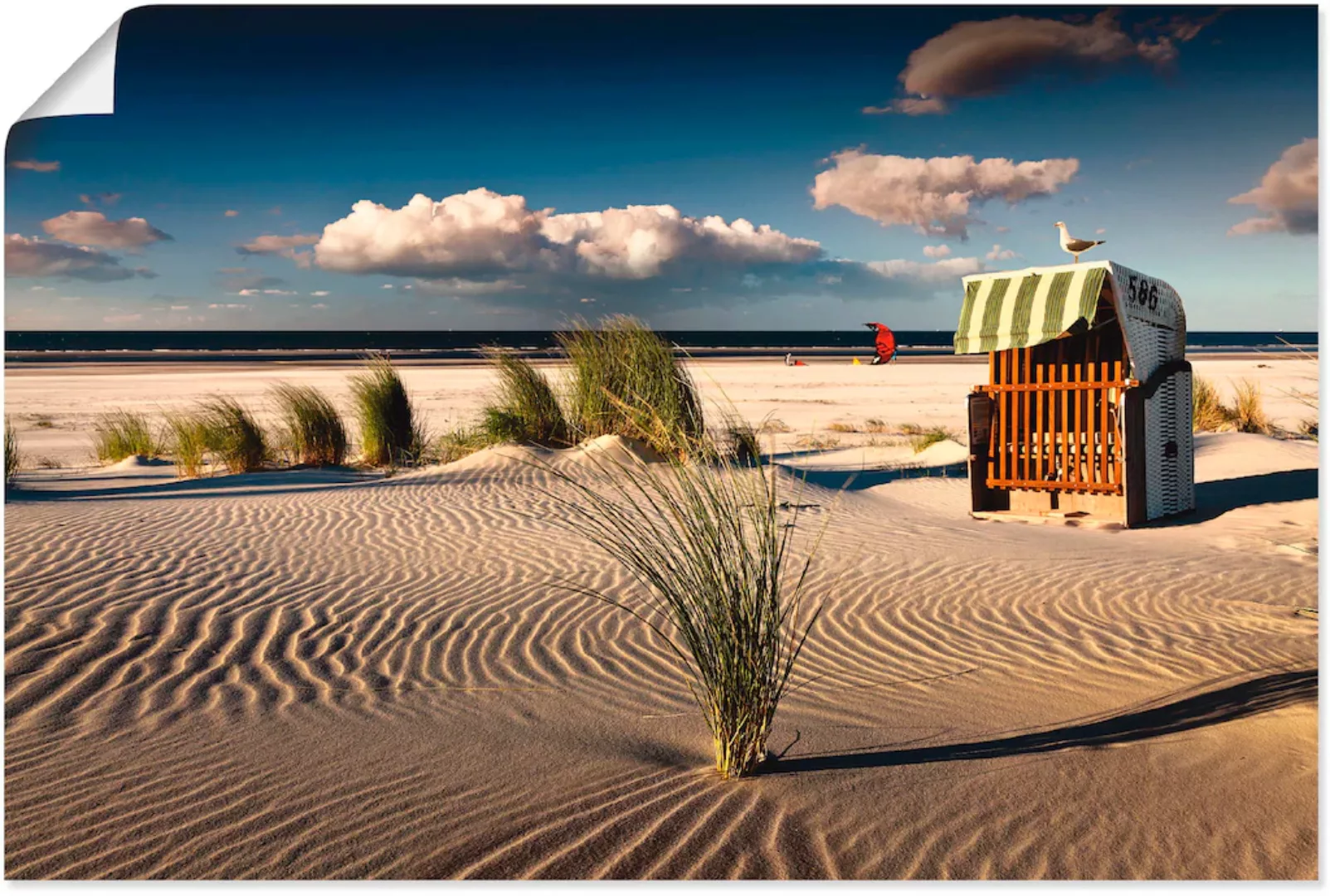 Artland Wandbild "An einem Sommerabend am Strand", Küste, (1 St.), als Alub günstig online kaufen