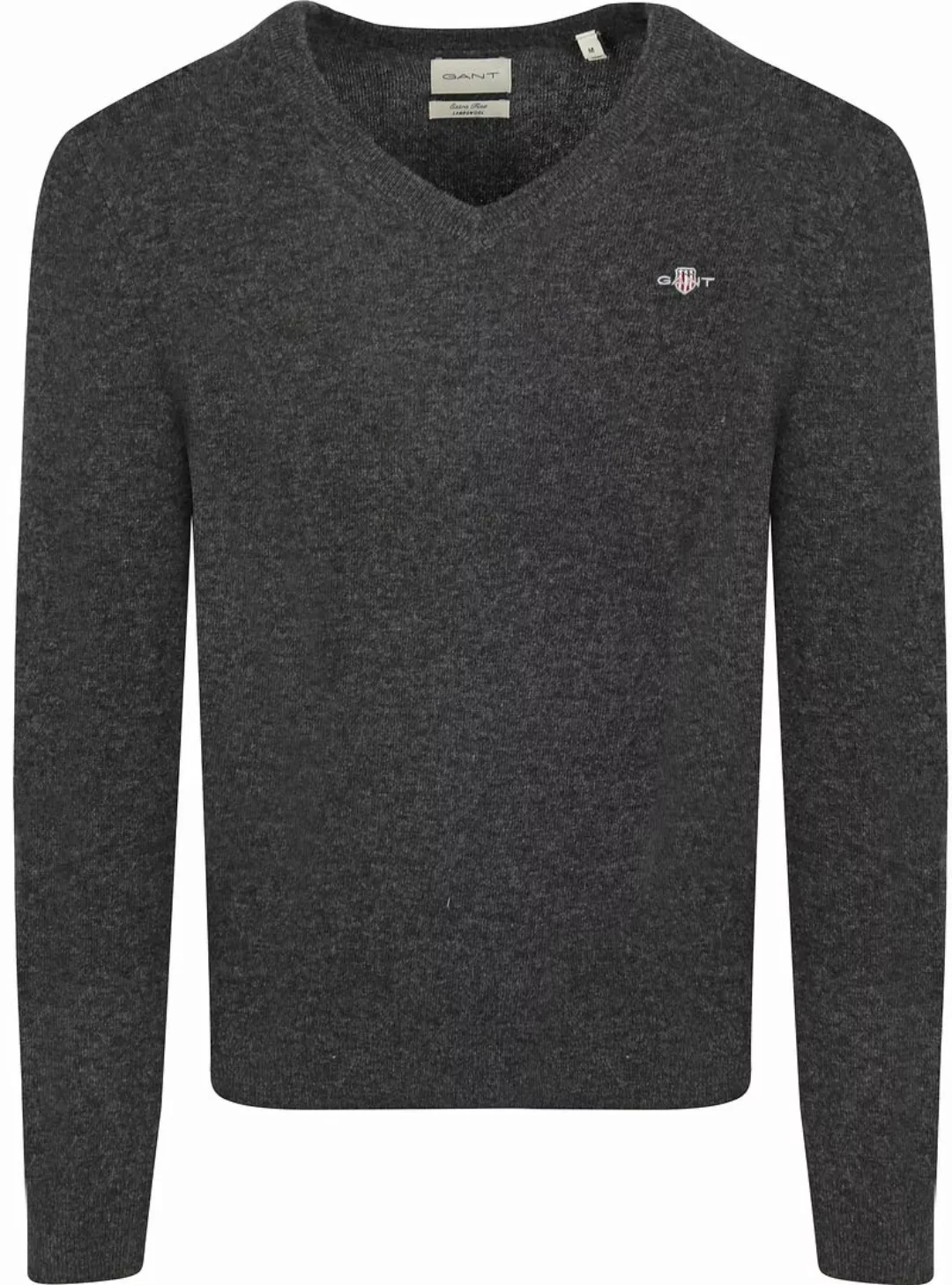 Gant V-Ausschnitt-Pullover "EXTRAFINE LAMBSWOOL V-NECK", mit Logostickerei günstig online kaufen