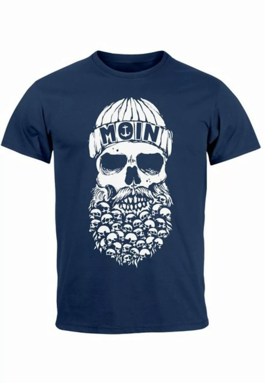 Neverless Print-Shirt Herren T-Shirt Totenkopf Nordisch Moin Hamburg Dialek günstig online kaufen