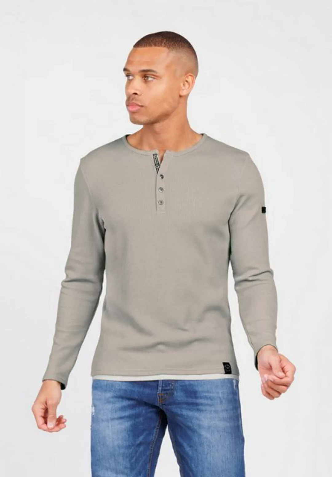 Key Largo Strickpullover Sandro für Herren double Layer Look einfarbig körp günstig online kaufen