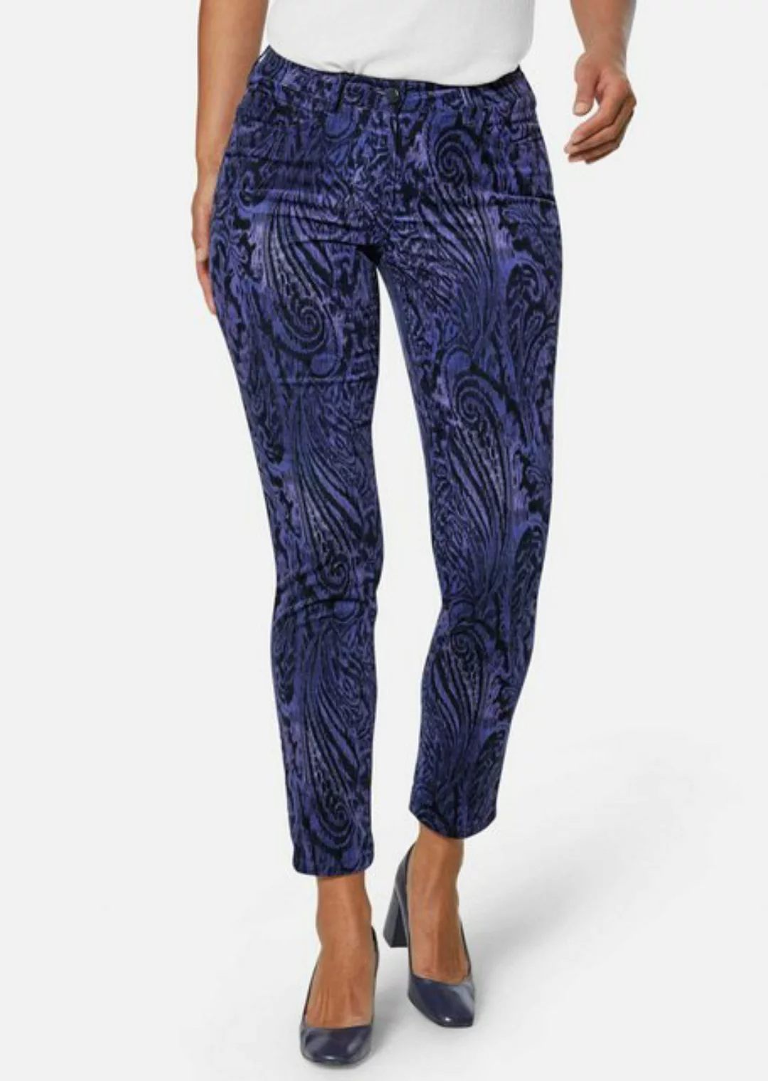 MADELEINE Stoffhose Paisley-Hose in samtiger Stretch-Qualität günstig online kaufen