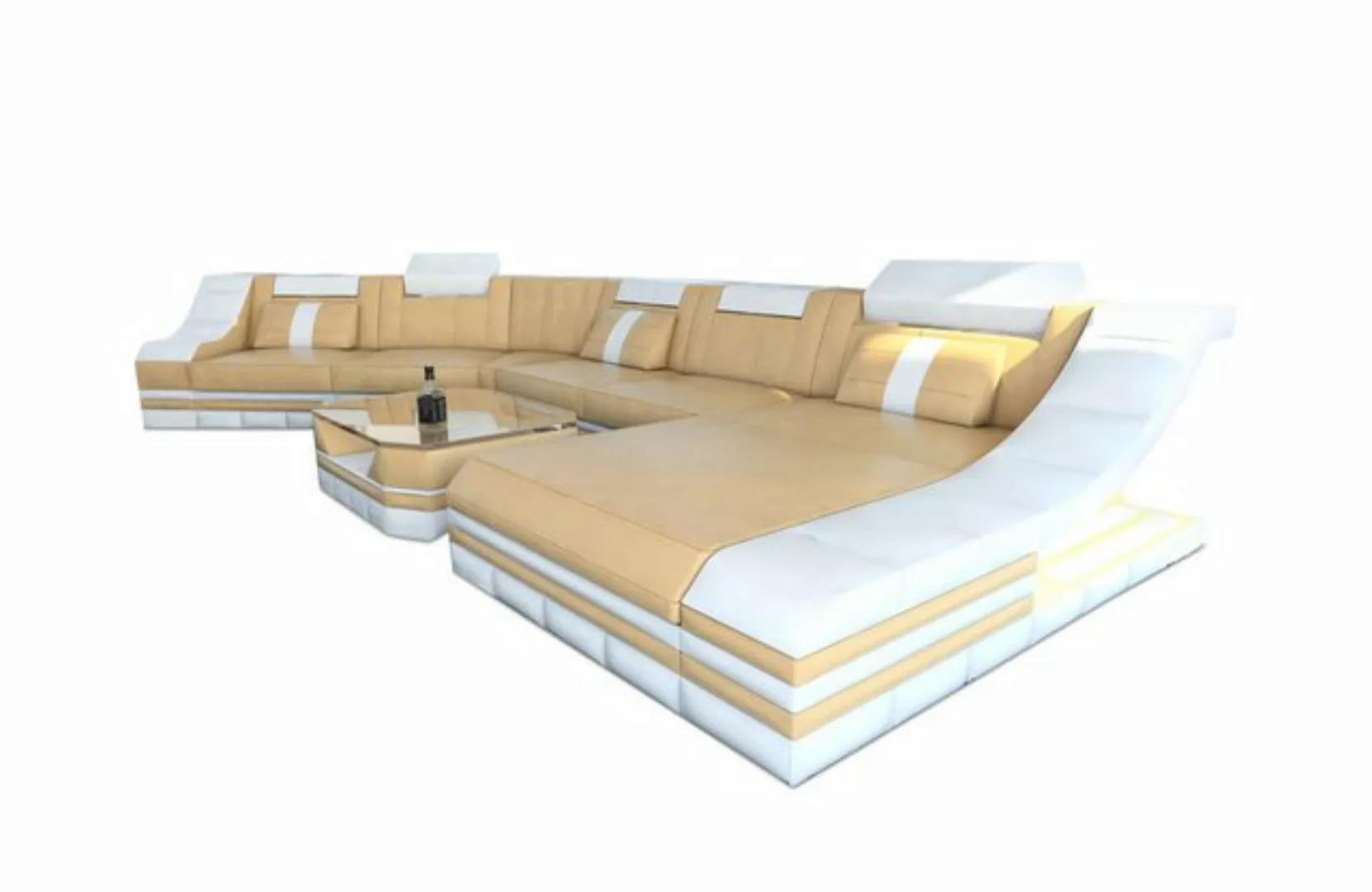 Sofa Dreams Ecksofa Ledersofa Turino Mini CL, Designersofa, Sofa mit LED Li günstig online kaufen