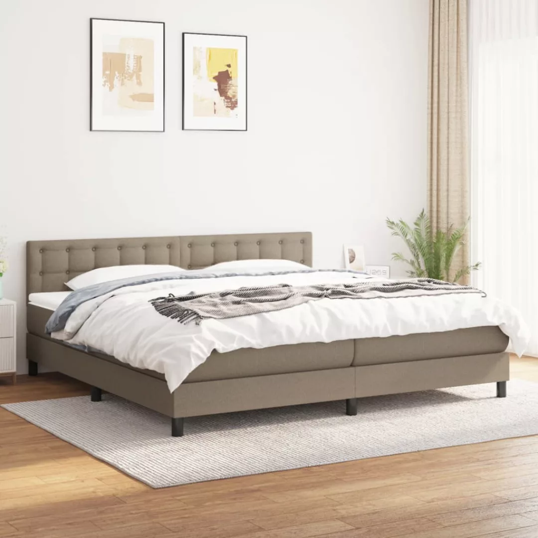 Vidaxl Boxspringbett Mit Matratze Taupe 200x200 Cm Stoff günstig online kaufen