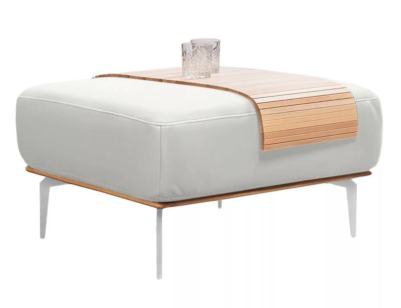 W.SCHILLIG Polsterhocker "run", mit elegantem Holzsockel, Füße in Chrom glä günstig online kaufen