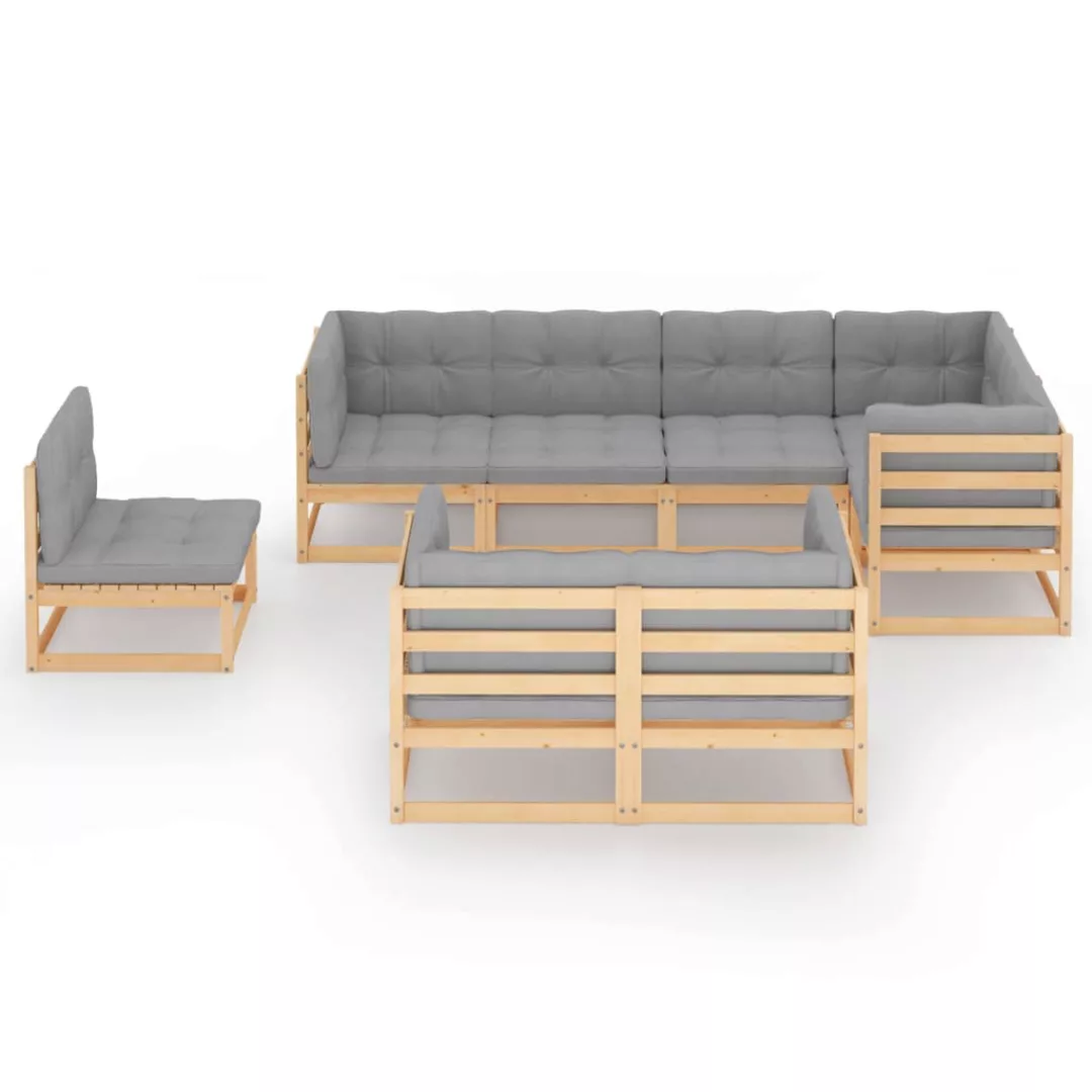 8-tlg. Garten-lounge-set Mit Kissen Kiefer Massivholz günstig online kaufen