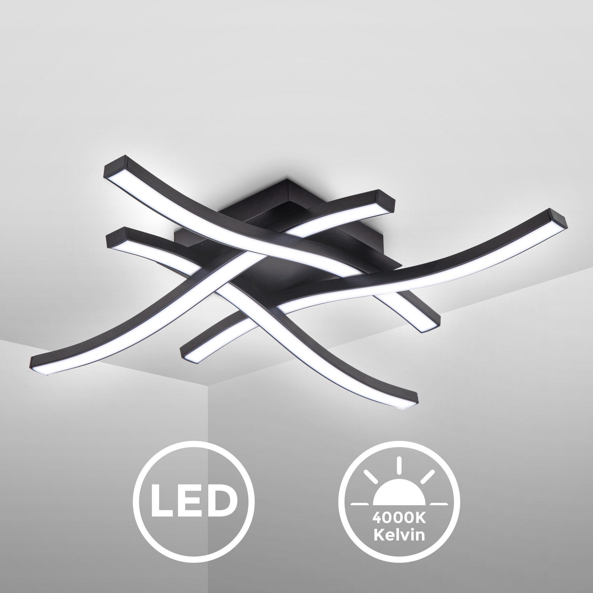B.K.Licht Deckenleuchte moderne LED Deckenlampe 42,5x42,5cm günstig online kaufen