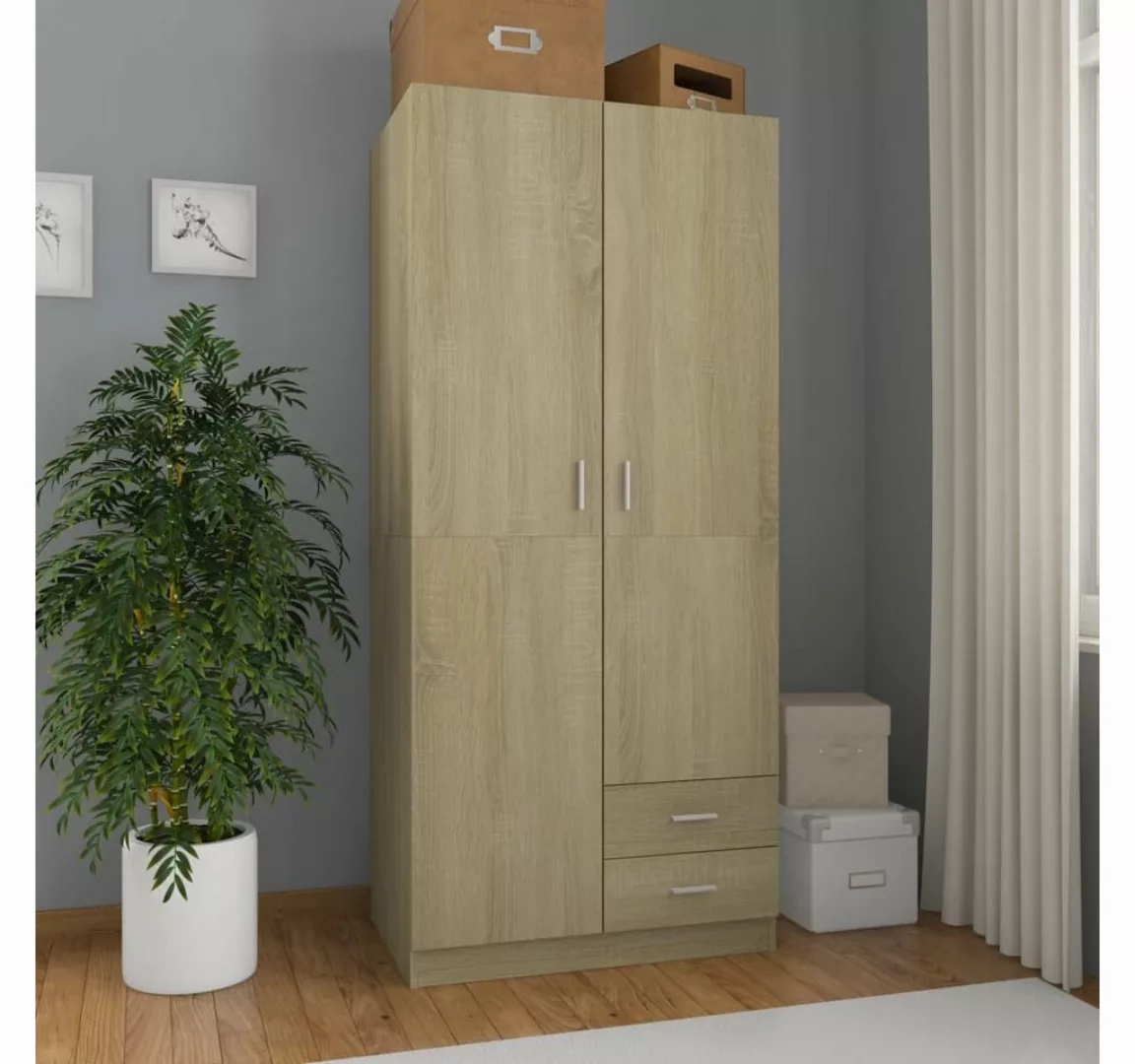 furnicato Kleiderschrank Sonoma-Eiche 80x52x180 cm Holzwerkstoff günstig online kaufen