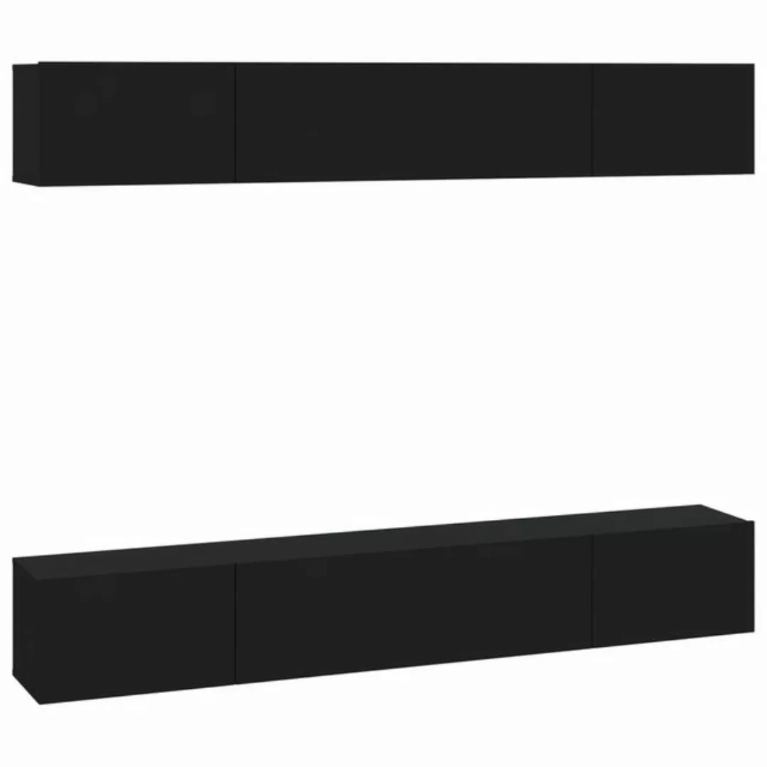 vidaXL TV-Schrank TV-Wandschränke 4 Stk. Schwarz 100x30x30 cm (4-St) günstig online kaufen