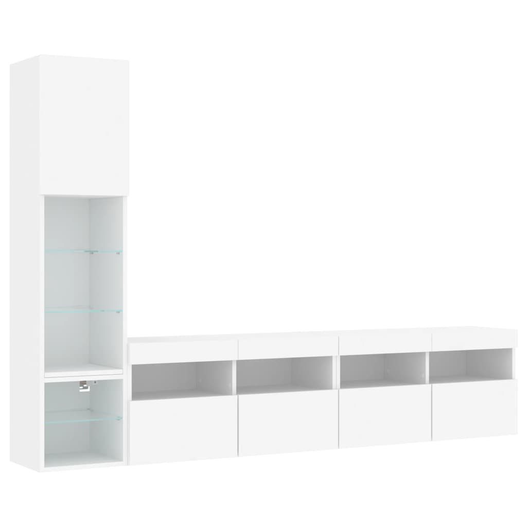 vidaXL TV-Wand 4-tlg. Wohnwand mit LED-Beleuchtung günstig online kaufen