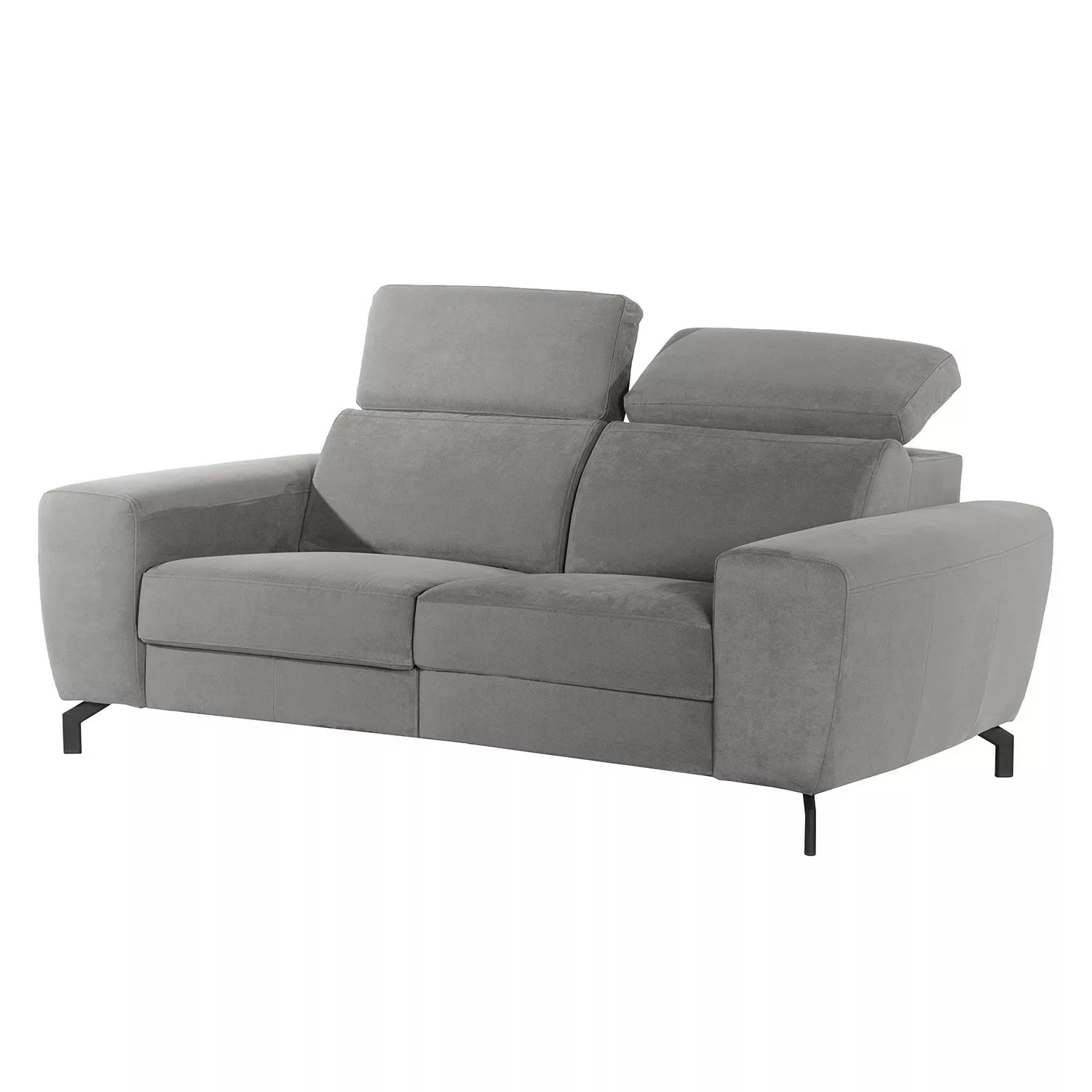 home24 loftscape Sofa Opia 2-Sitzer Grau Microfaser 196x78x108 cm günstig online kaufen