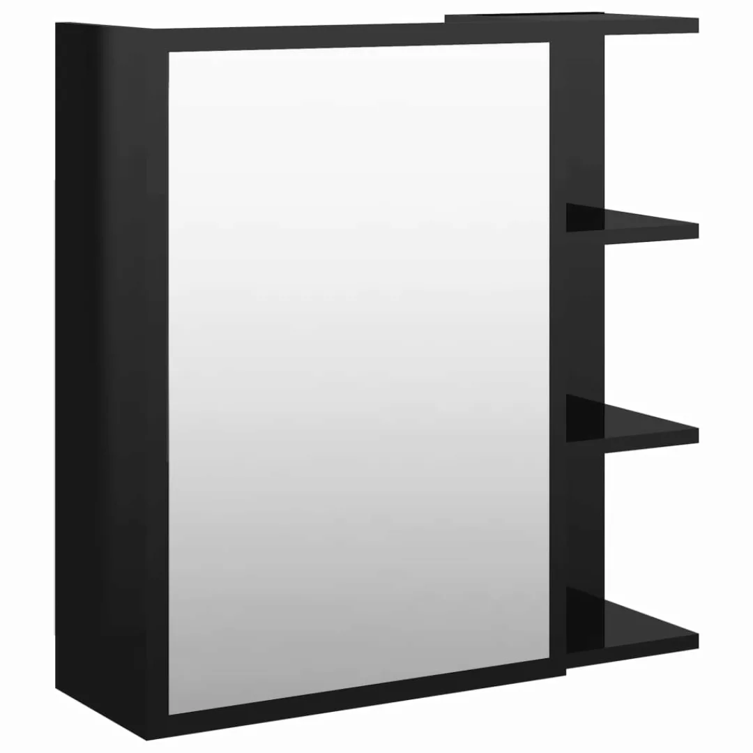 Bad-spiegelschrank Hochglanz-schwarz 62,5x20,5x64 Spanplatte günstig online kaufen