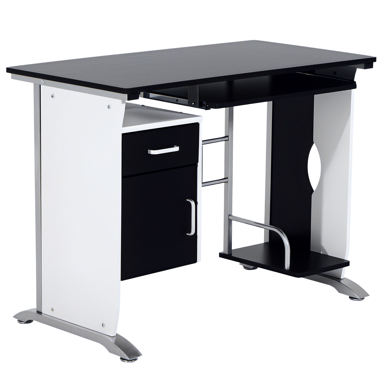HOMCOM Computertisch Winkelschreibtisch 100x52x75 cm mit Schubladen, Anti-R günstig online kaufen