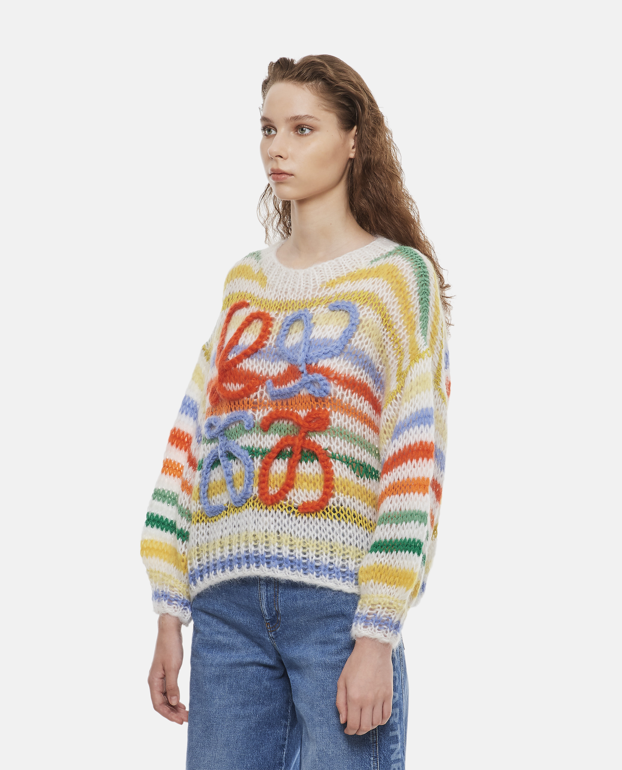 STRIPED EMBROIDERED MOHAIR SWEATER günstig online kaufen