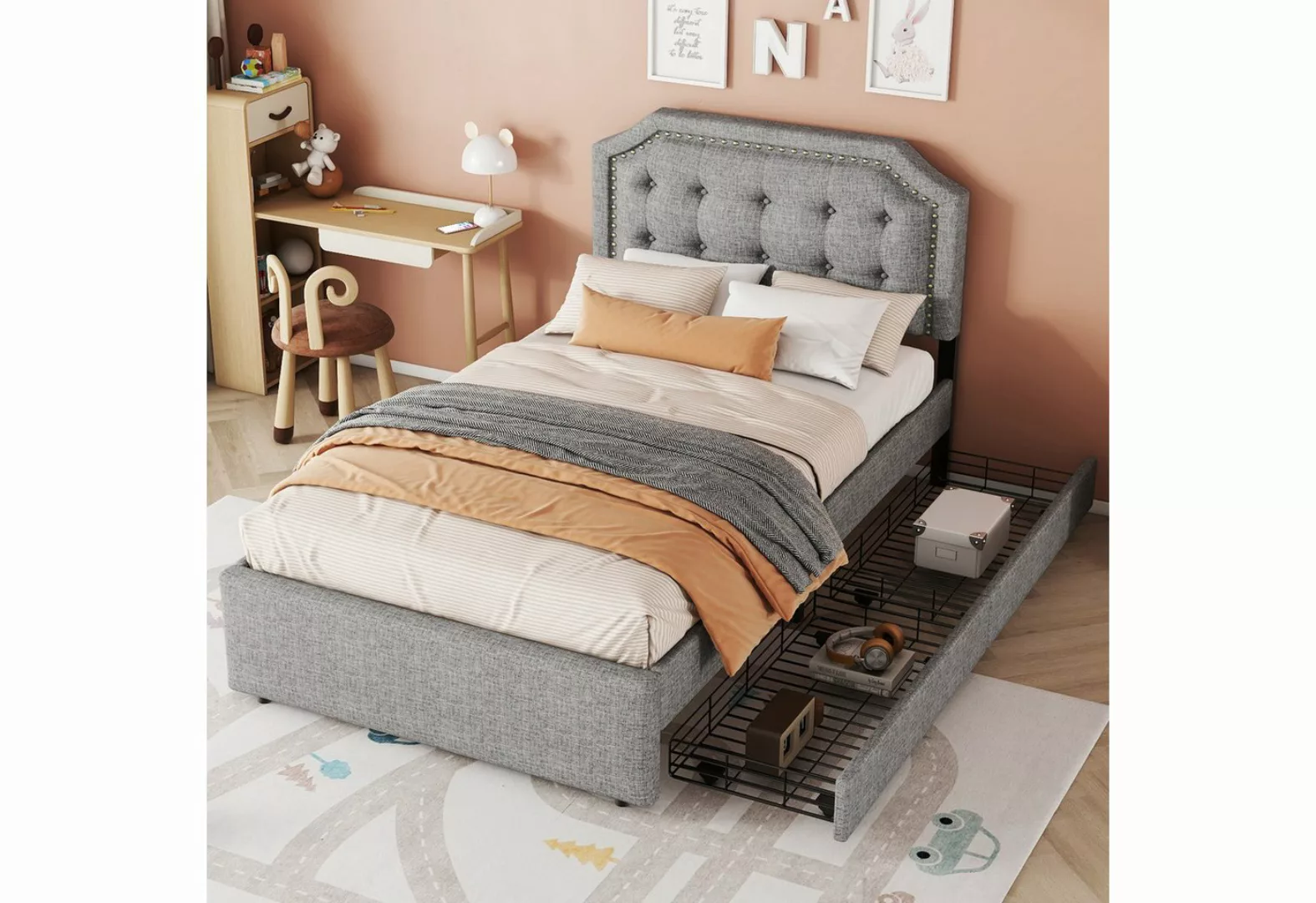 REDOM Polsterbett Nachttischpolsterung mit dekorativen Nieten, doppelte Sch günstig online kaufen