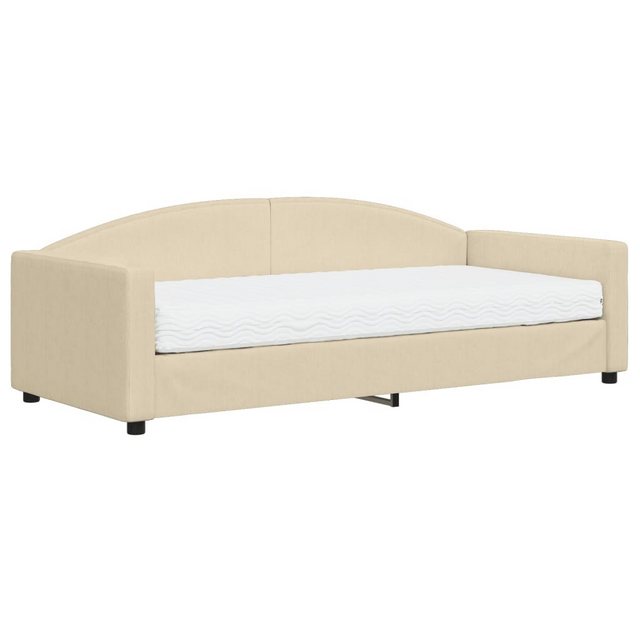 vidaXL Bett, Tagesbett mit Matratze Creme 90x200 cm Stoff günstig online kaufen