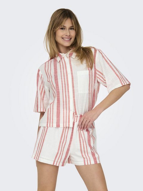 JACQUELINE de YONG Blusenshirt Hemd Kurzarm Shirt Basic Rundhals 7601 in Pi günstig online kaufen