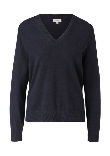 s.Oliver V-Ausschnitt-Pullover Basic (1-tlg) mit V-Ausschnitt, Feinstrick günstig online kaufen