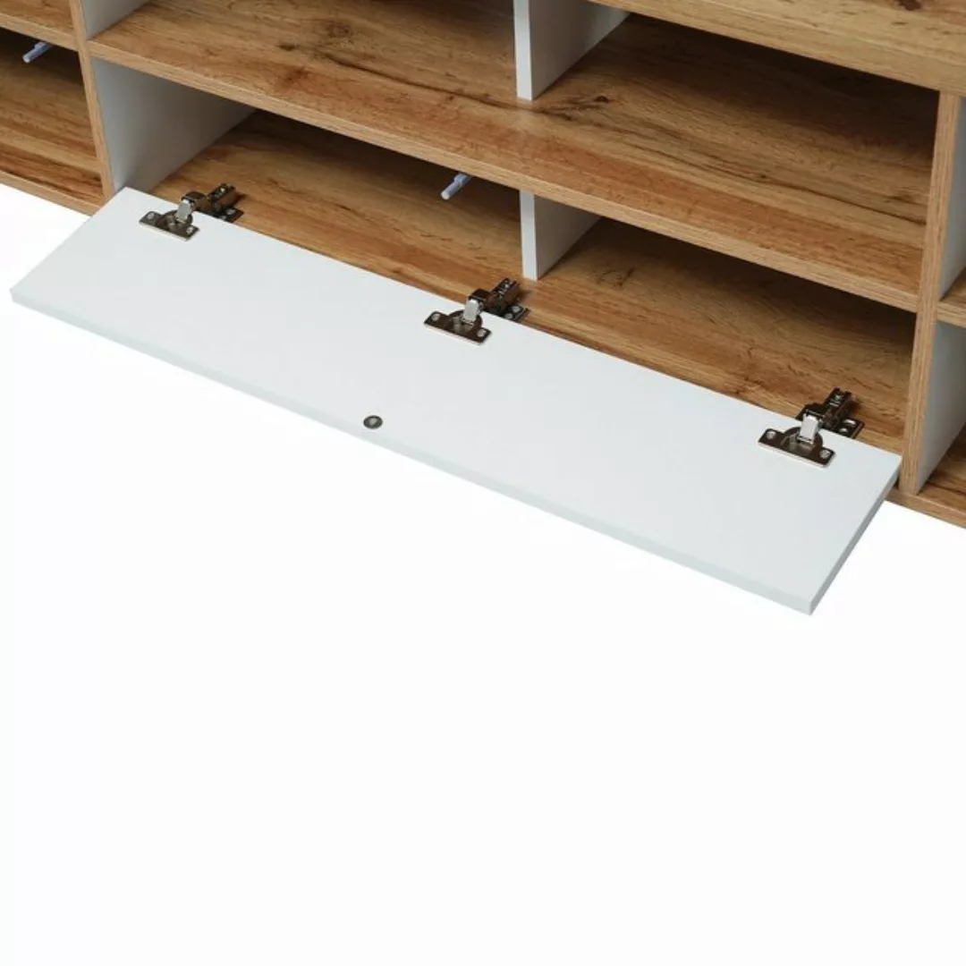 REDOM TV-Schrank Lowboard (Wohnzimmermöbel in Weiß und Holzfarben) Fächern günstig online kaufen