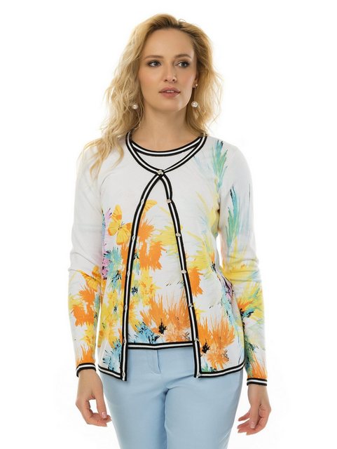 Passioni 2-in-1-Pullover Twinset mit floralem Print und Kontrastsaum (Set a günstig online kaufen