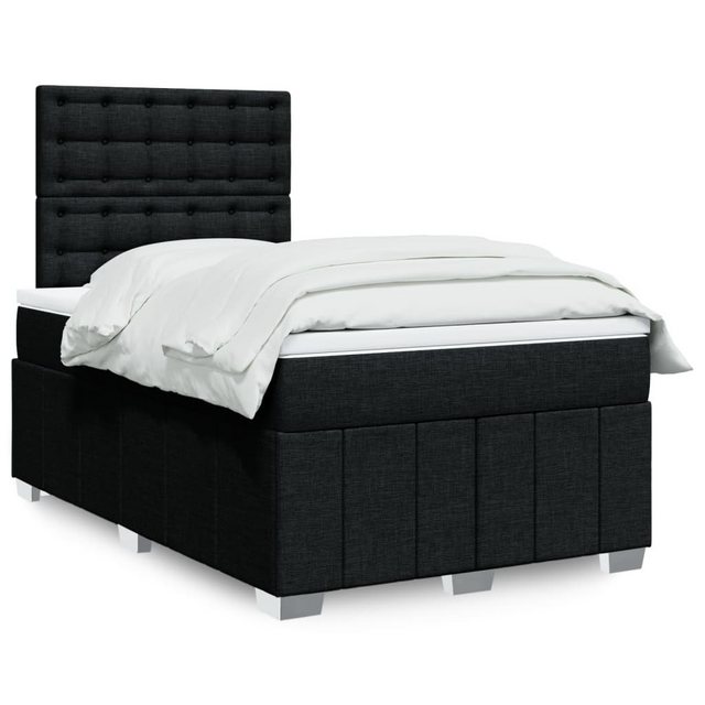 vidaXL Boxspringbett, Boxspringbett mit Matratze Schwarz 120x200 cm Stoff günstig online kaufen