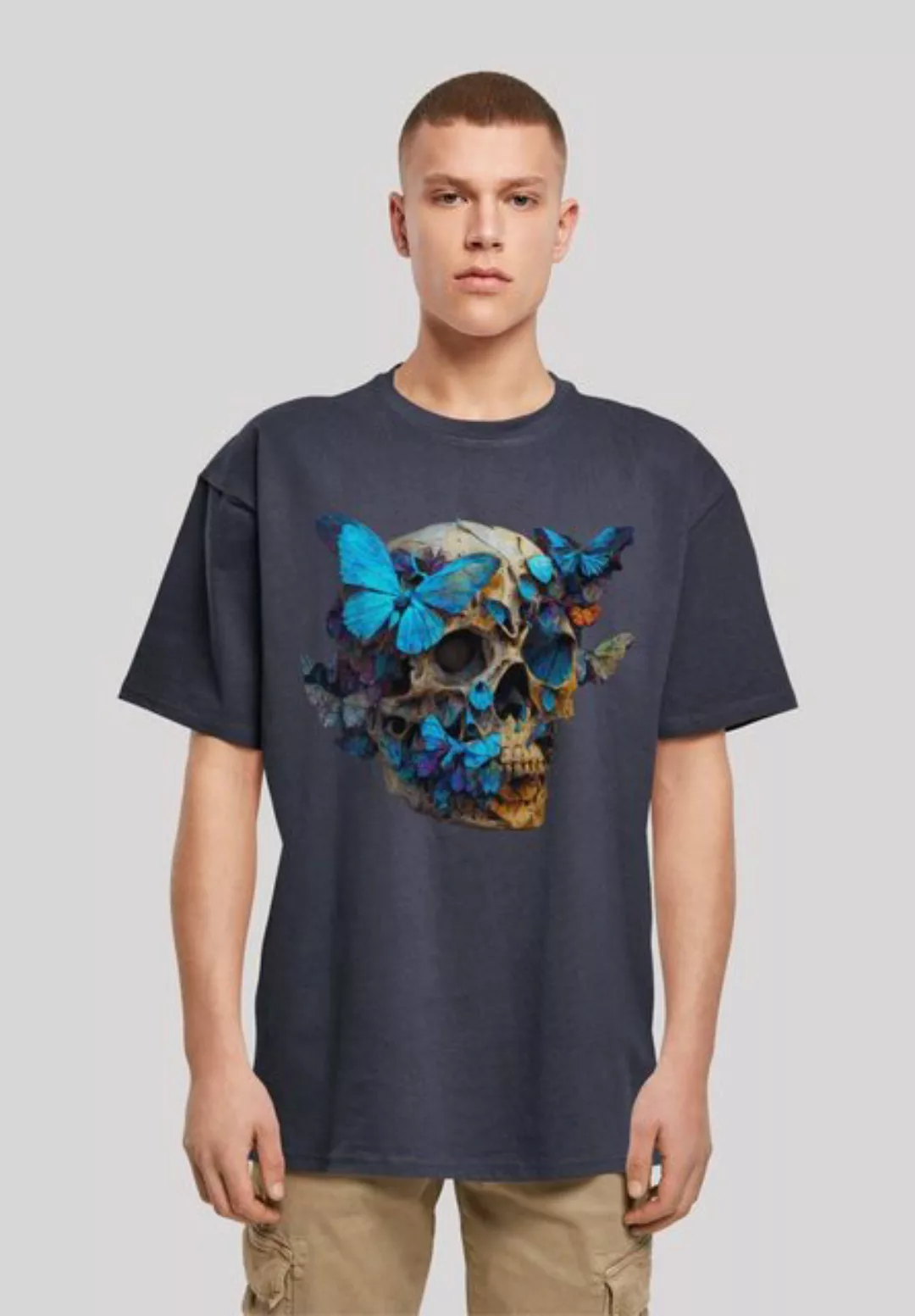 F4NT4STIC T-Shirt Schmetterling Skull OVERSIZE TEE Print günstig online kaufen