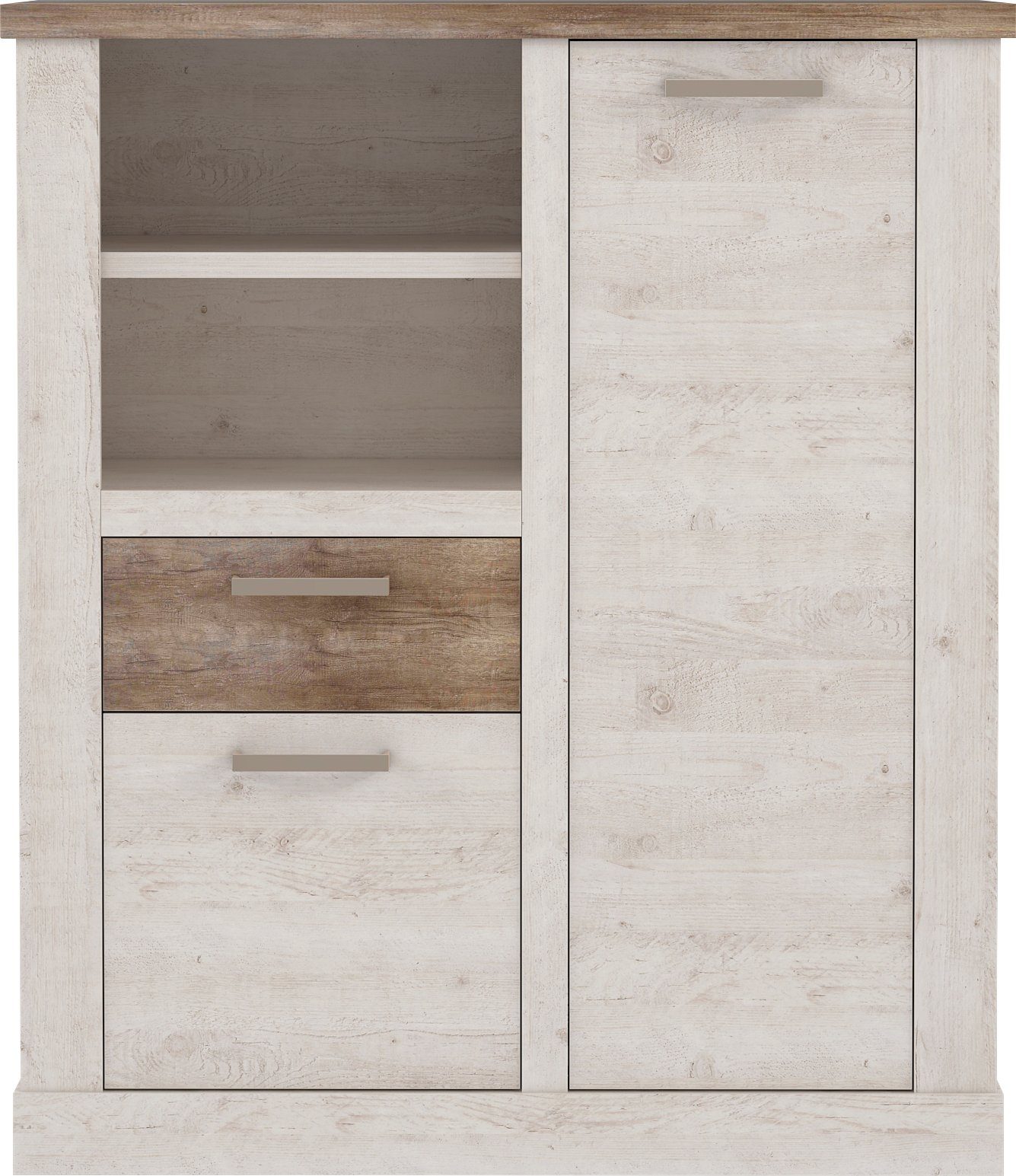 FORTE Highboard "Duro", Mehrzweckschrank mit Türen & Schublade, Landhaussti günstig online kaufen