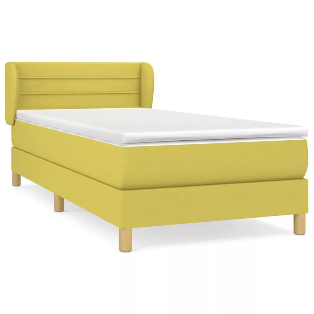 Vidaxl Boxspringbett Mit Matratze Grün 100x200 Cm Stoff günstig online kaufen