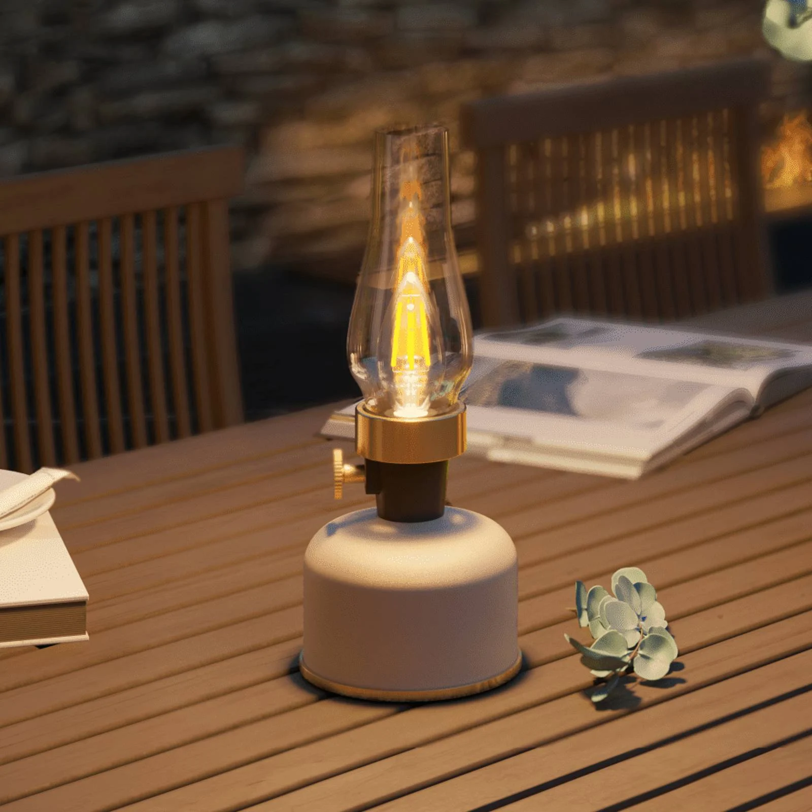 Calex LED-Akku-Tischleuchte Lavinio, sandfarben, Dimmer günstig online kaufen