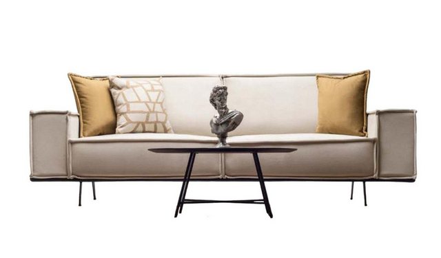 JVmoebel Sofa Zweisitzer Sofa 2 Sitzer Stoffsofa Polstersofa Beige Couch Mo günstig online kaufen