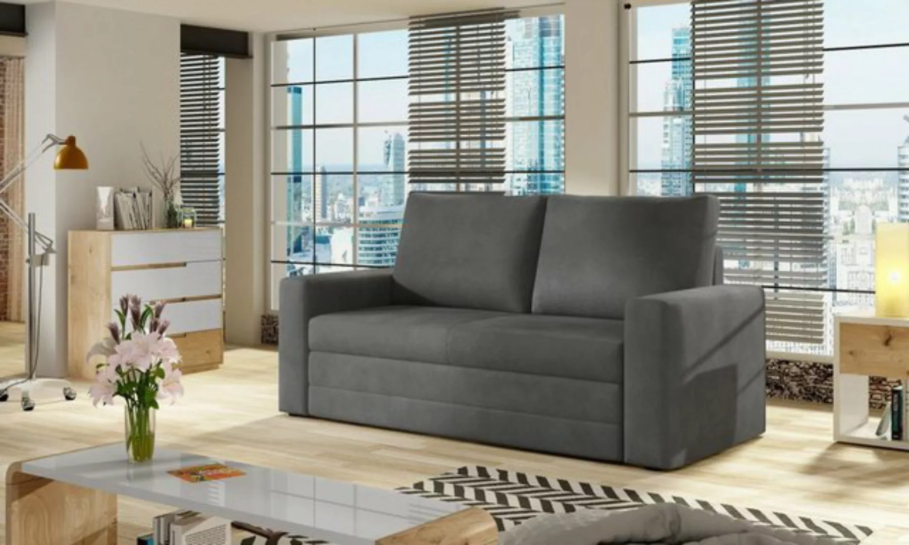 Luxusbetten24 Schlafsofa Designer Schlafsofa Wave, mit Stauraum günstig online kaufen