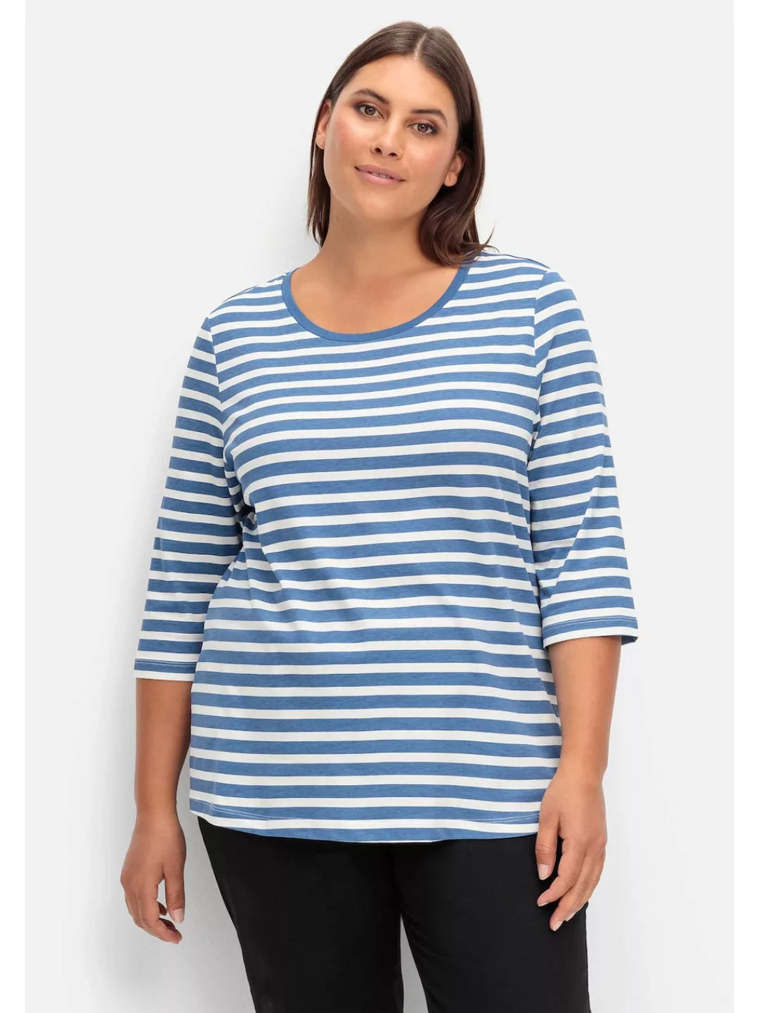 Sheego 3/4-Arm-Shirt "Große Größen", aus reiner Baumwolle günstig online kaufen