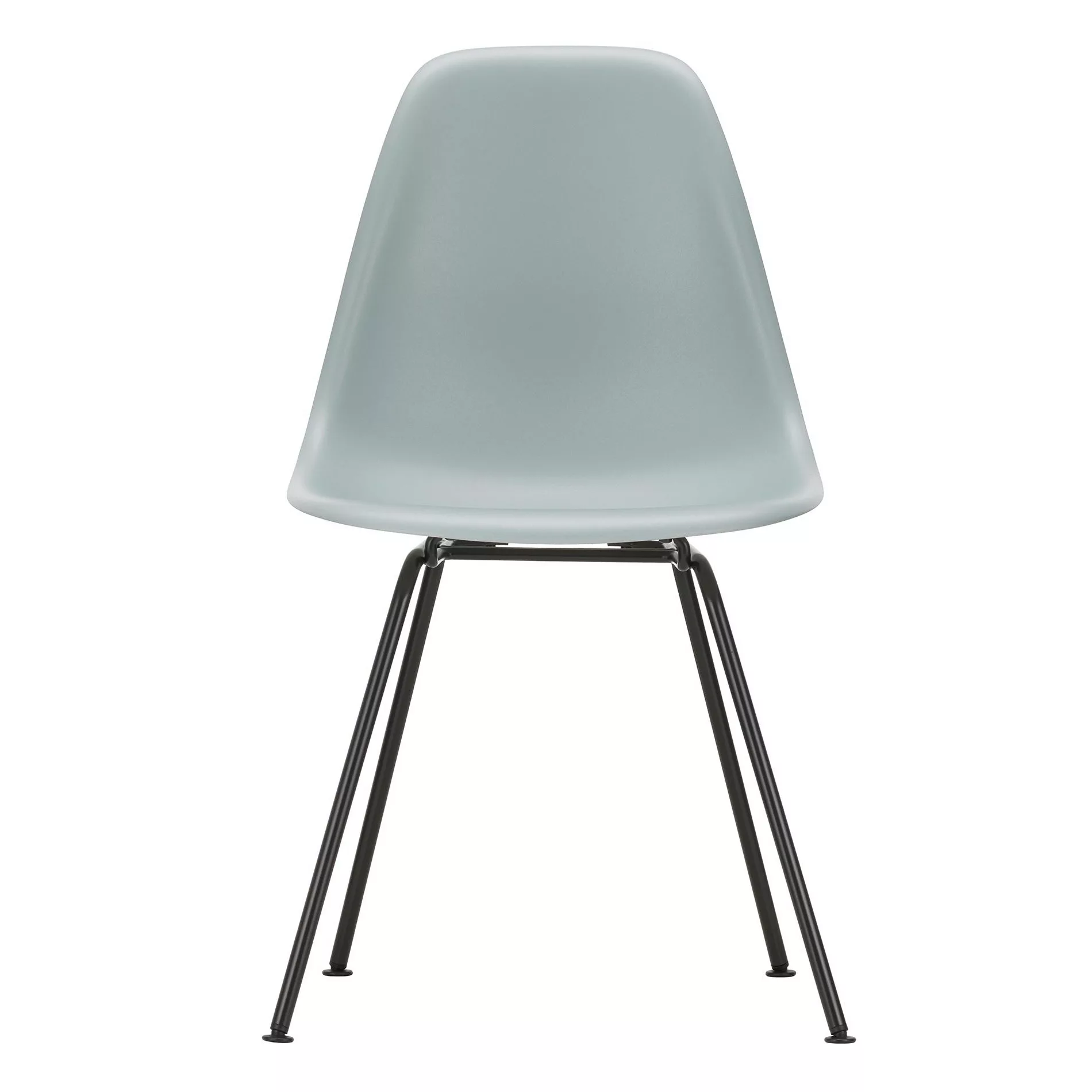 Vitra - Eames Plastic Side Chair DSX Gestell schwarz - hellgrau/Sitzschale günstig online kaufen
