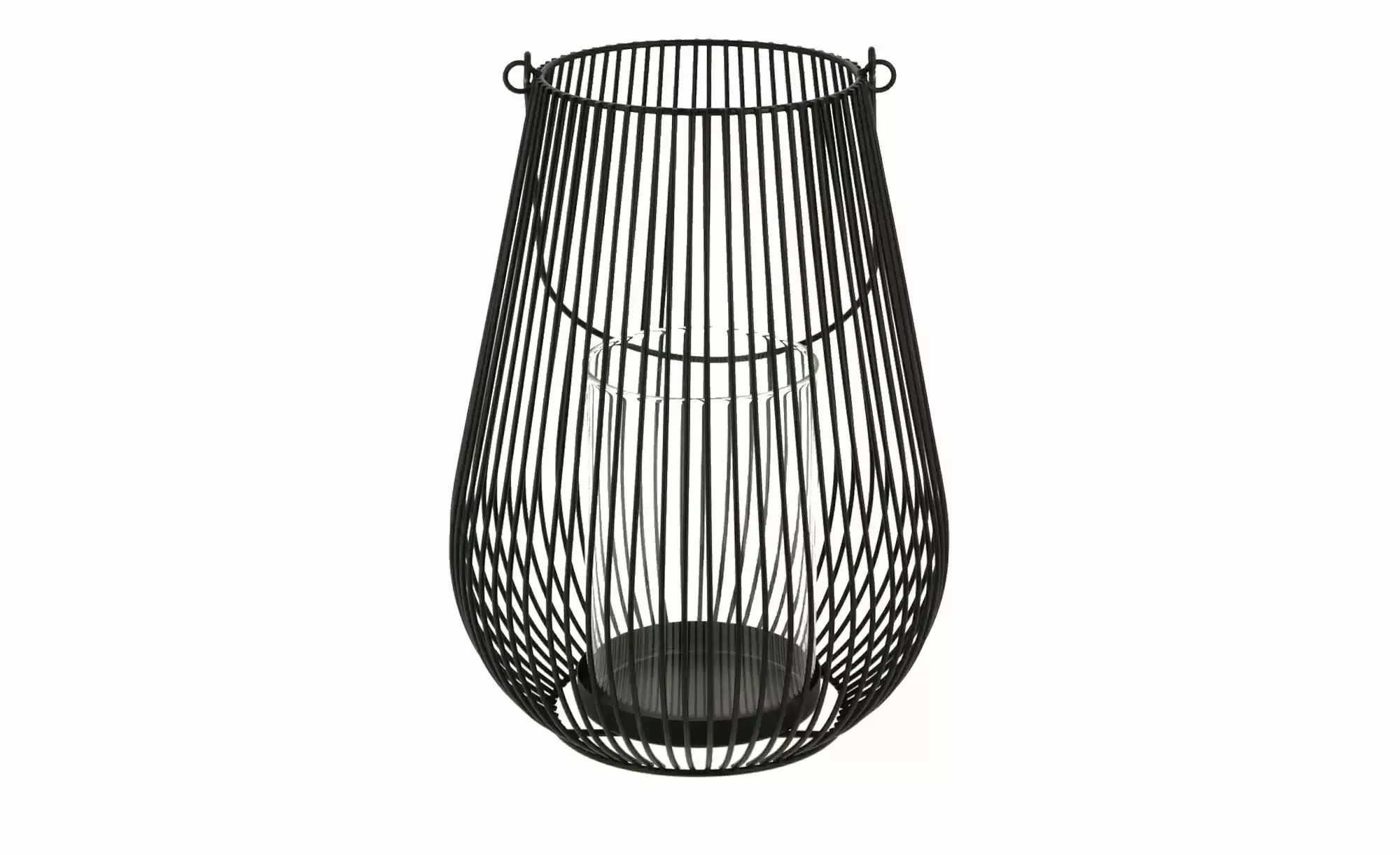 Windlicht ¦ schwarz ¦ Glas , Metall ¦ Maße (cm): H: 26,5  Ø: 19 Accessoires günstig online kaufen