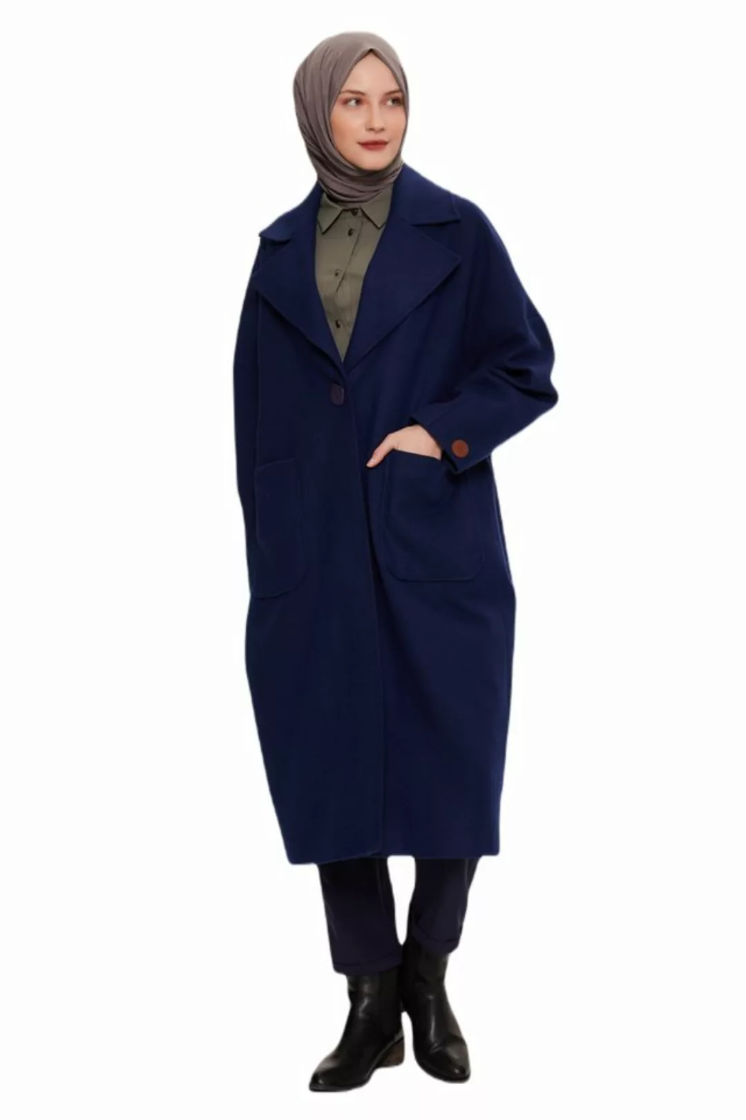 ARMİNE Wintermantel Armine Mantel mit großen Taschen und einem Knopf – mode günstig online kaufen