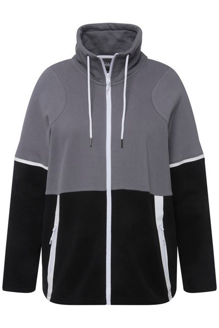 Ulla Popken Sweatjacke Sweatjacke zweifarbig Stehkragen günstig online kaufen