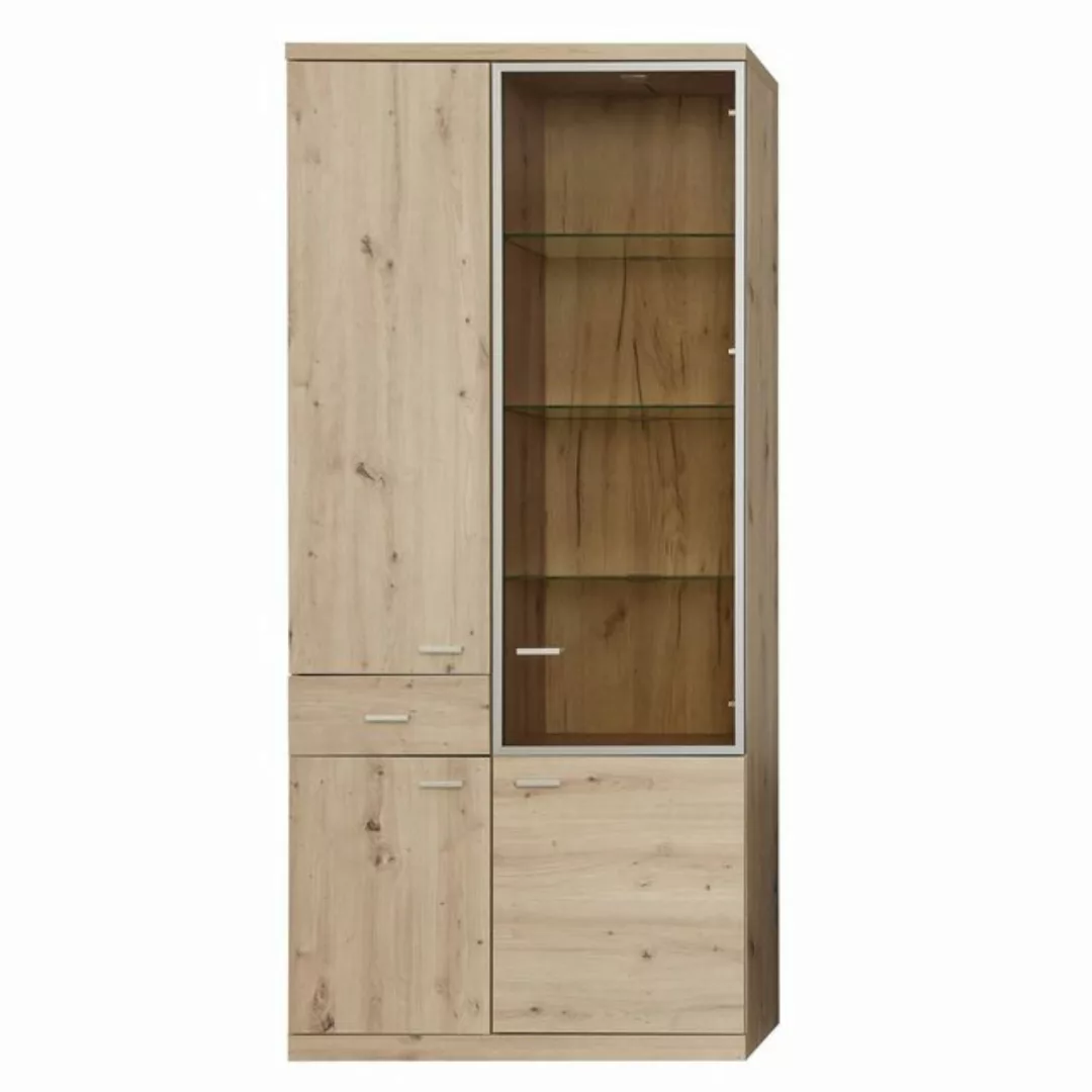 Newroom Vitrine Luton Vitrine Artisan Eiche Modern Landhaus Vitrinenschrank günstig online kaufen