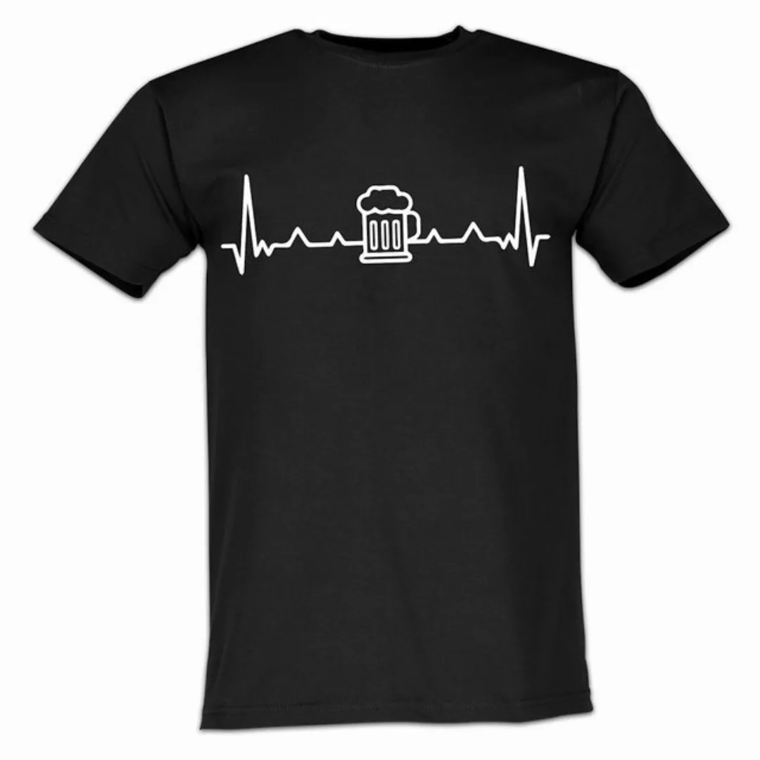 Lustige & Witzige T-Shirts T-Shirt T-Shirt Bier EKG Fun-Shirt Party Logo 74 günstig online kaufen