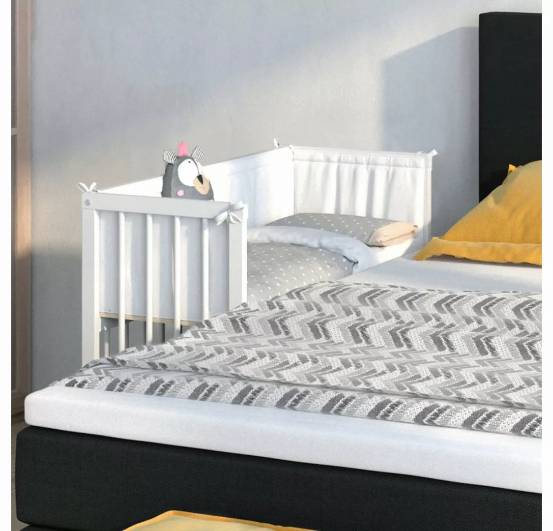 VitaliSpa® Beistellbett Babybett Stubenbett SOPHIE 93x46x75 Weiß günstig online kaufen