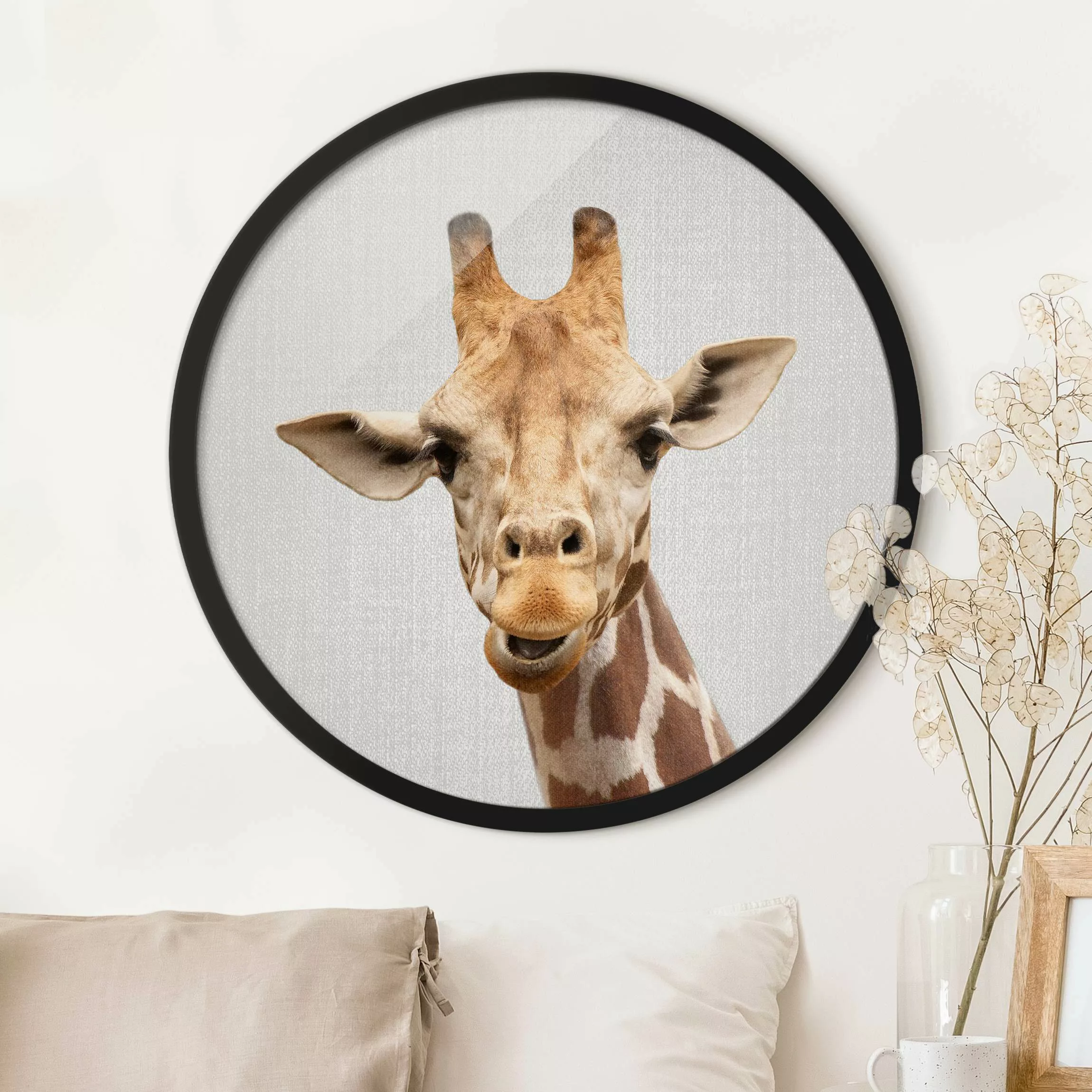 Rundes Gerahmtes Bild Giraffe Gundel günstig online kaufen